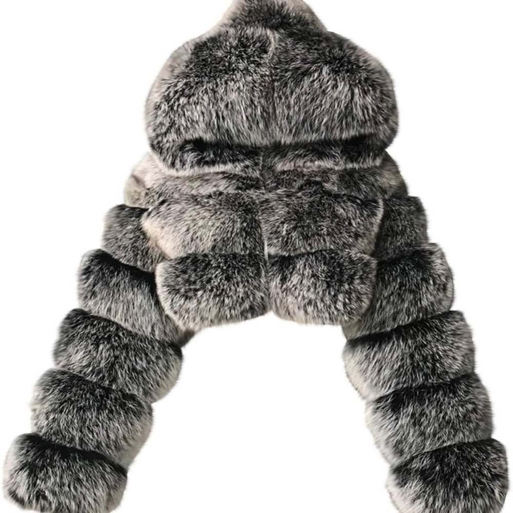 Faux Fur Crop Bubble Bomber Jacket